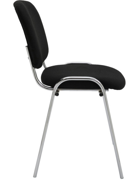 Chaise moderne en Tissu Noir Métal Argenté Velyria - 3