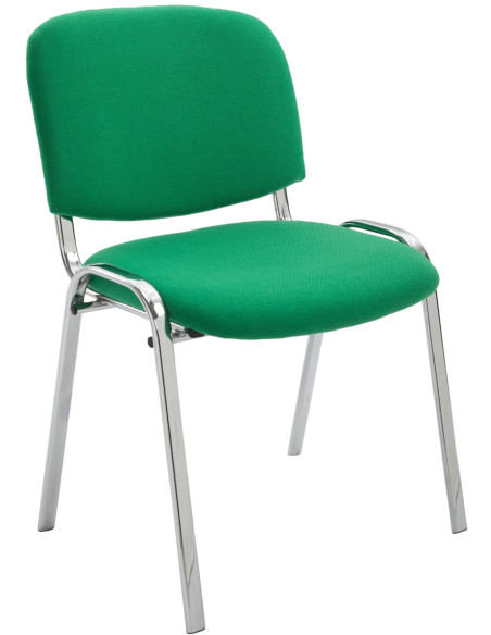 Chaise moderne en Tissu Vert Métal Argenté Velyria - 1