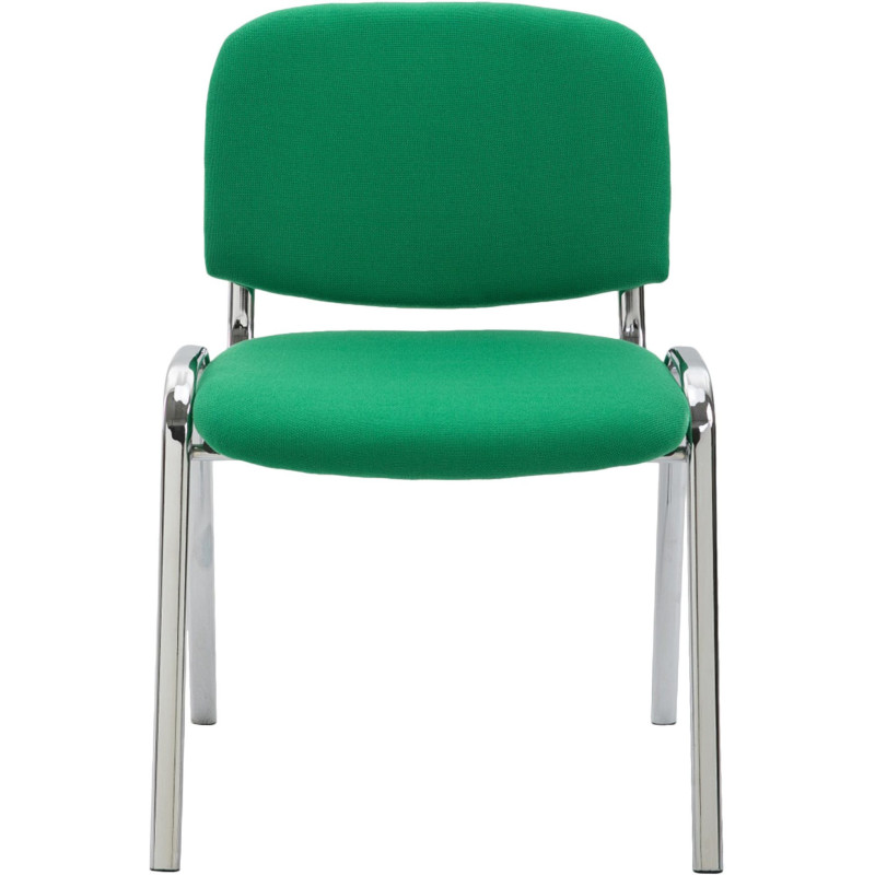 Chaise moderne en Tissu Vert Métal Argenté Velyria - 2