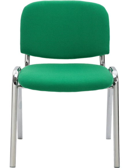 Chaise moderne en Tissu Vert Métal Argenté Velyria - 2