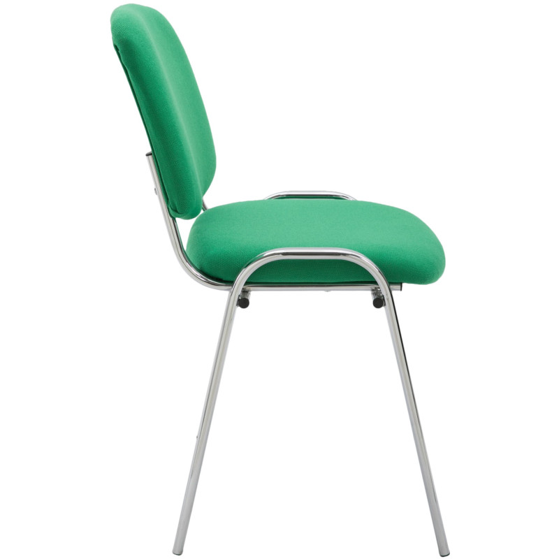 Chaise moderne en Tissu Vert Métal Argenté Velyria - 3