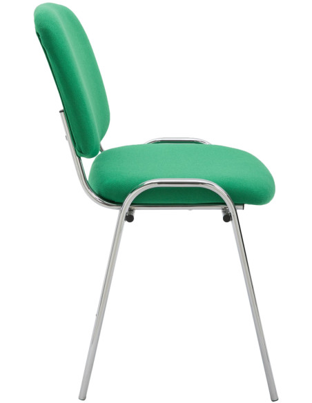 Chaise moderne en Tissu Vert Métal Argenté Velyria - 3