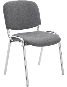 Chaise moderne en Tissu Gris Métal Argenté Velyria - 1