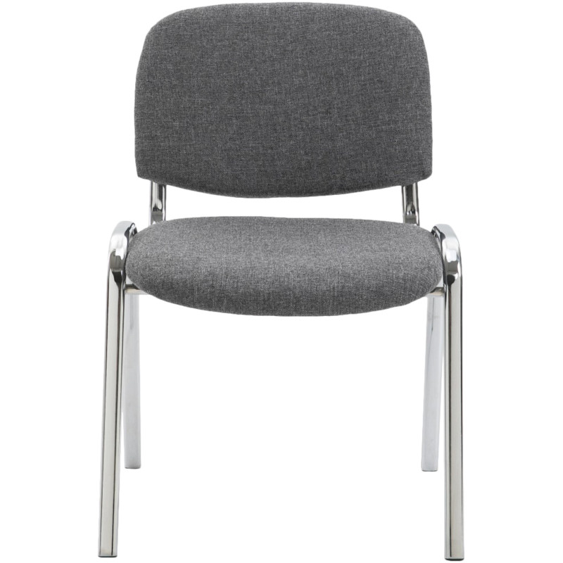 Chaise moderne en Tissu Gris Métal Argenté Velyria - 2