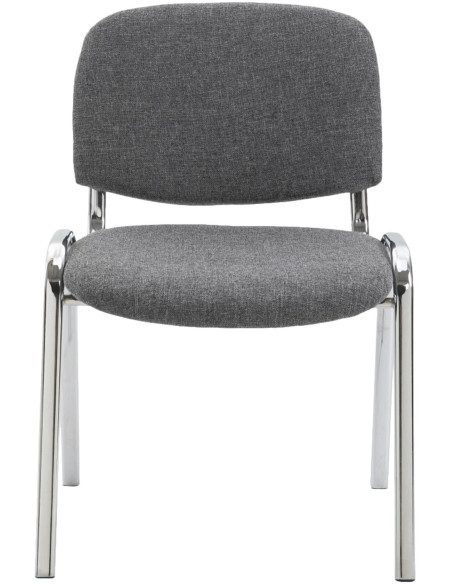 Chaise moderne en Tissu Gris Métal Argenté Velyria - 2