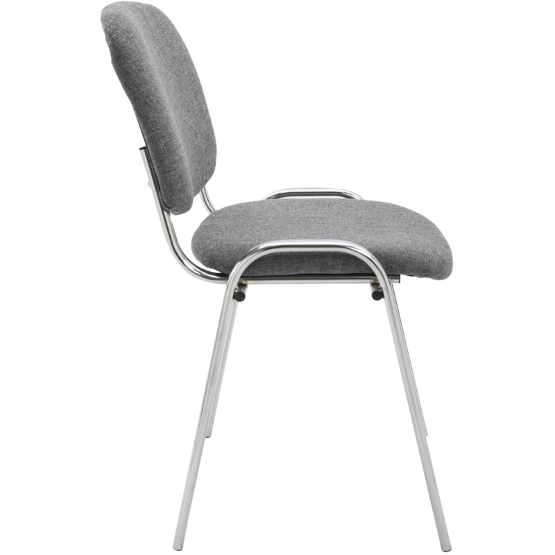 Chaise moderne en Tissu Gris Métal Argenté Velyria - 3