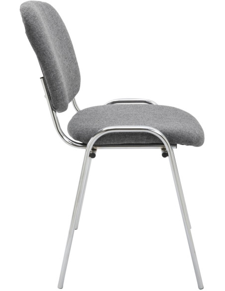 Chaise moderne en Tissu Gris Métal Argenté Velyria - 3