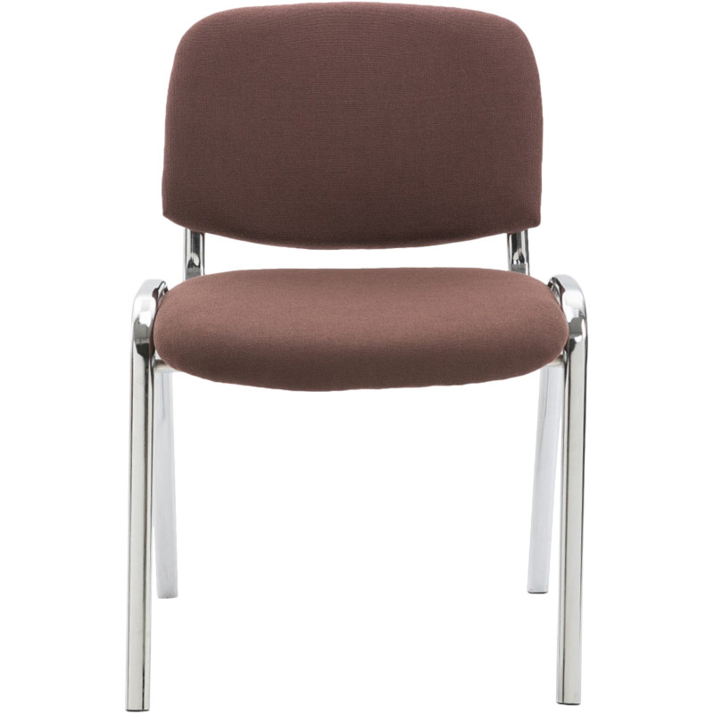 Chaise moderne en Tissu Marron Métal Argenté Velyria - 2