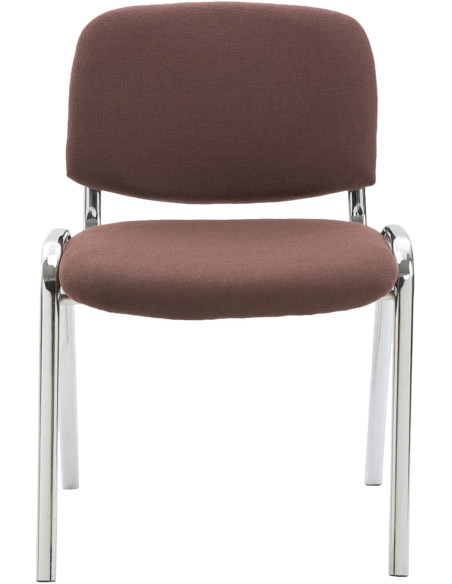 Chaise moderne en Tissu Marron Métal Argenté Velyria - 2