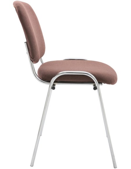 Chaise moderne en Tissu Marron Métal Argenté Velyria - 3