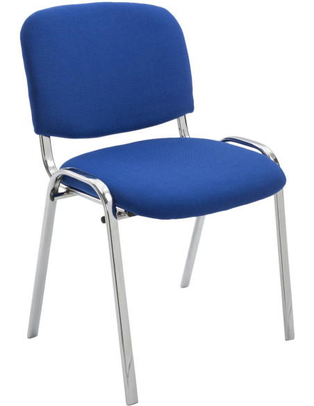 Chaise moderne en Tissu Bleu Métal Argenté Velyria - 1