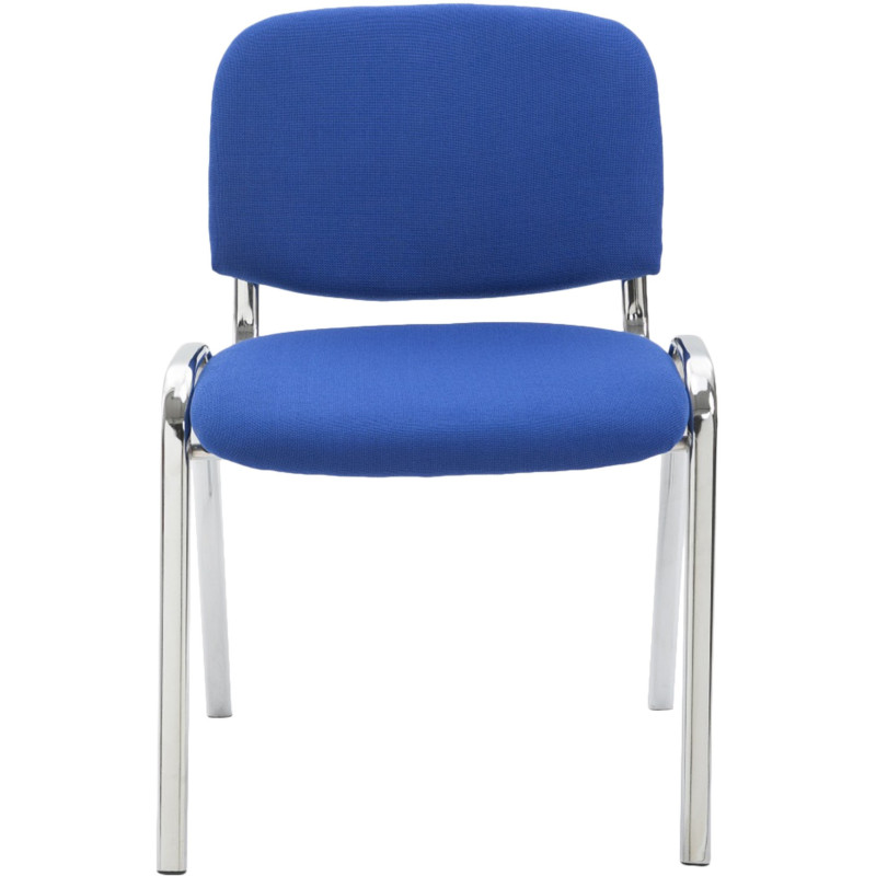 Chaise moderne en Tissu Bleu Métal Argenté Velyria - 2