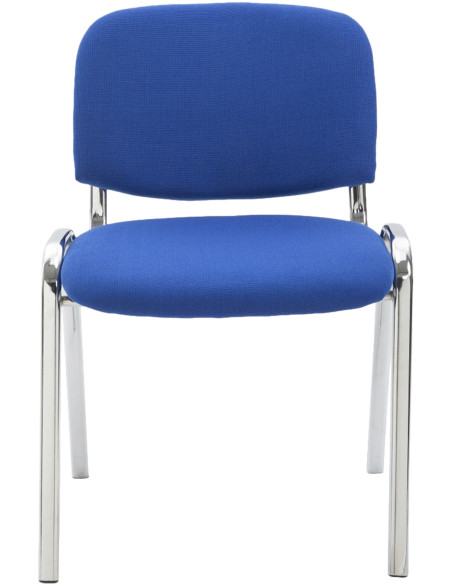 Chaise moderne en Tissu Bleu Métal Argenté Velyria - 2