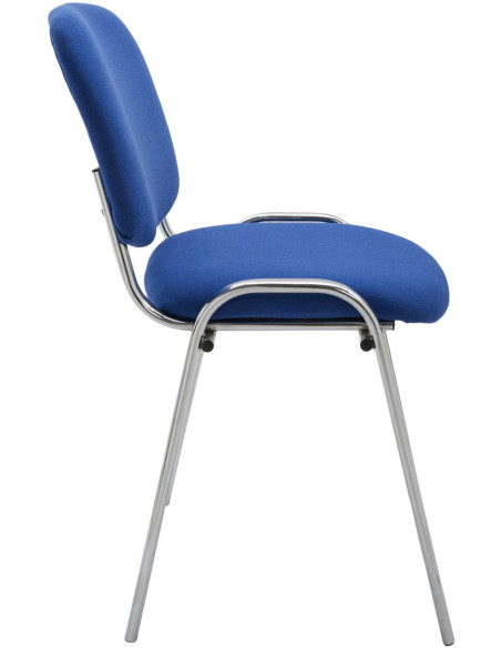 Chaise moderne en Tissu Bleu Métal Argenté Velyria - 3