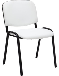 Chaise moderne en Polyuréthane Blanc Métal Noir Aliora - 1