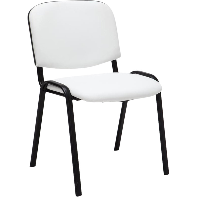 Chaise moderne en Polyuréthane Blanc Métal Noir Aliora - 1
