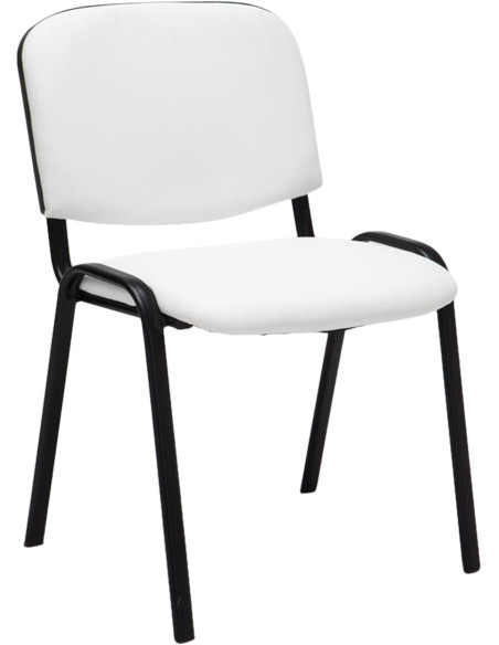 Chaise moderne en Polyuréthane Blanc Métal Noir Aliora - 1