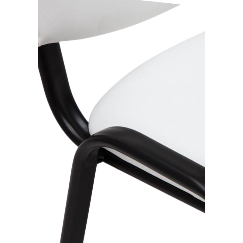Chaise moderne en Polyuréthane Blanc Métal Noir Aliora - 2