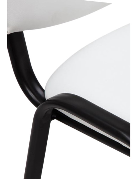 Chaise moderne en Polyuréthane Blanc Métal Noir Aliora - 2
