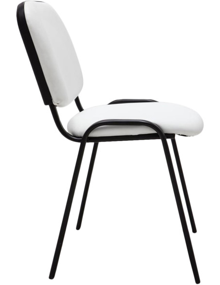 Chaise moderne en Polyuréthane Blanc Métal Noir Aliora - 4