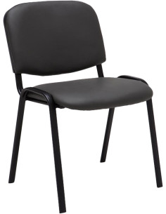 Chaise moderne en Polyuréthane Gris Métal Noir Aliora - 1