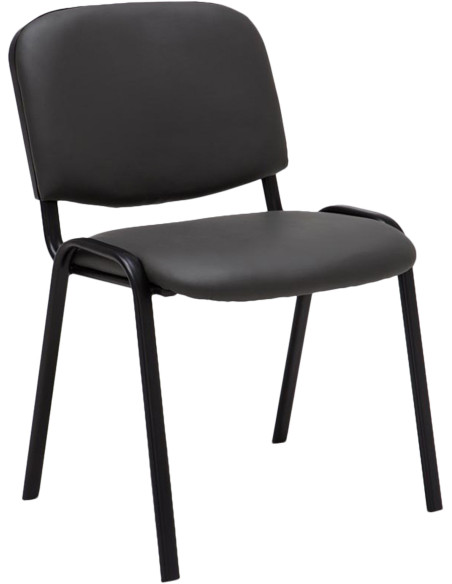 Chaise moderne en Polyuréthane Gris Métal Noir Aliora - 1