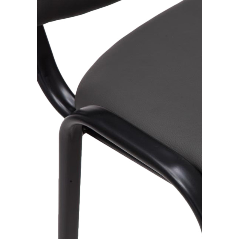 Chaise moderne en Polyuréthane Gris Métal Noir Aliora - 2