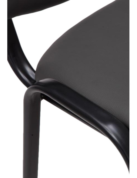 Chaise moderne en Polyuréthane Gris Métal Noir Aliora - 2