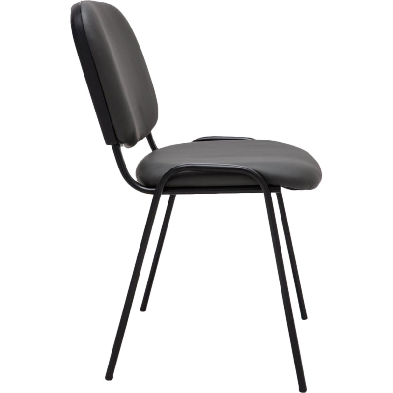 Chaise moderne en Polyuréthane Gris Métal Noir Aliora - 4