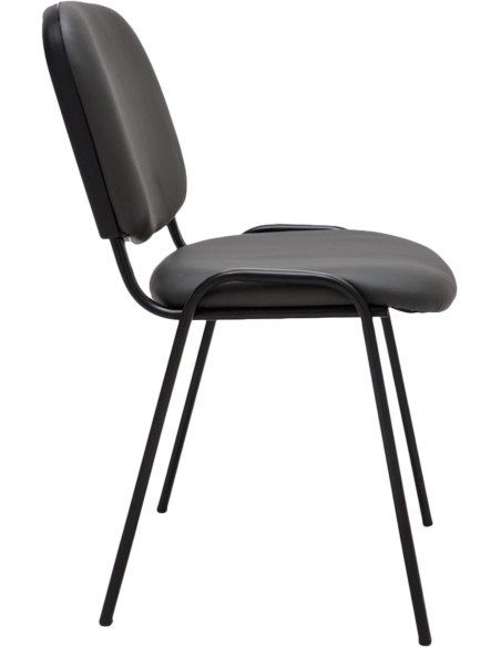 Chaise moderne en Polyuréthane Gris Métal Noir Aliora - 4