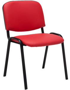 Chaise moderne en Polyuréthane Rouge Métal Noir Aliora - 1