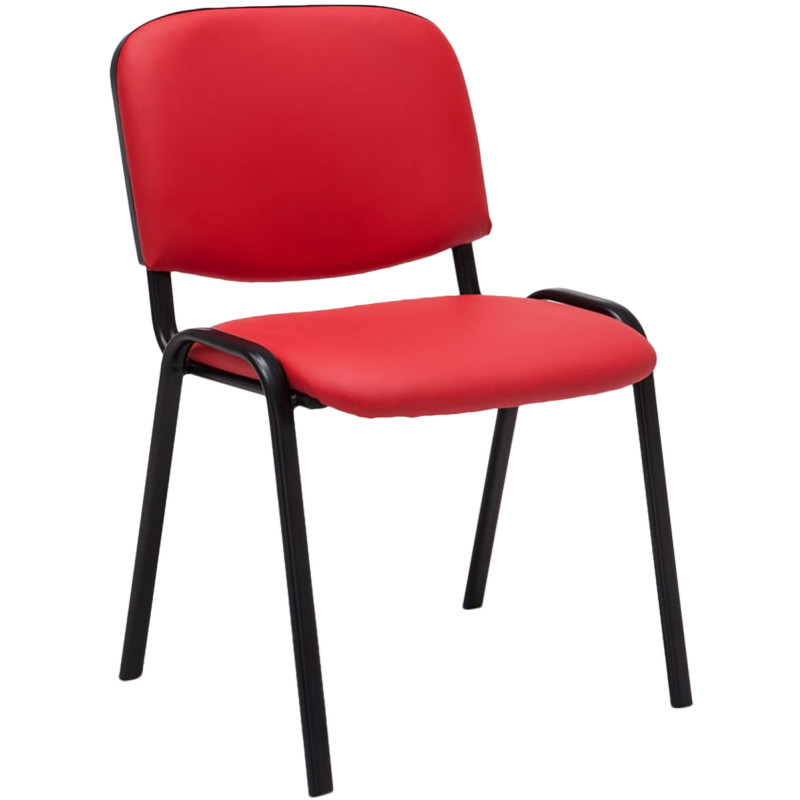 Chaise moderne en Polyuréthane Rouge Métal Noir Aliora - 1