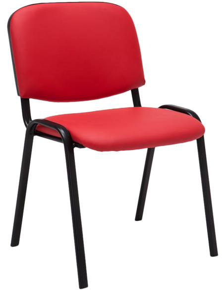 Chaise moderne en Polyuréthane Rouge Métal Noir Aliora - 1