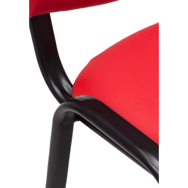 Chaise moderne en Polyuréthane Rouge Métal Noir Aliora - 2