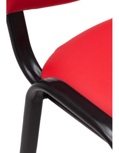 Chaise moderne en Polyuréthane Rouge Métal Noir Aliora - 2