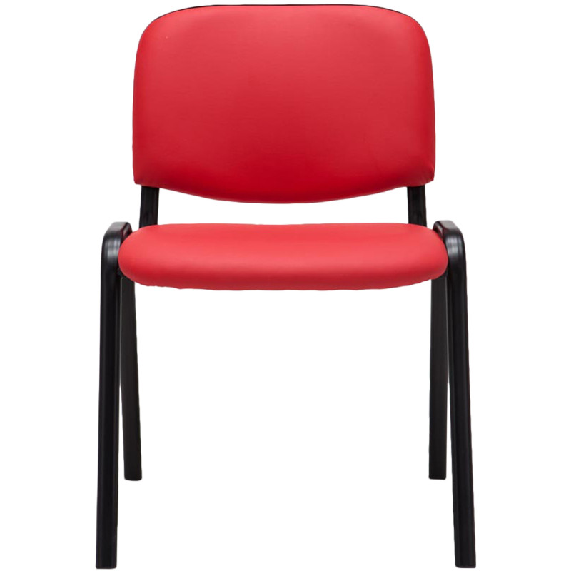 Chaise moderne en Polyuréthane Rouge Métal Noir Aliora - 3