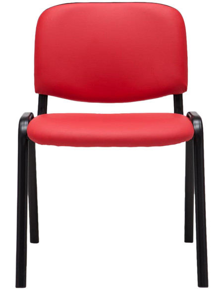 Chaise moderne en Polyuréthane Rouge Métal Noir Aliora - 3