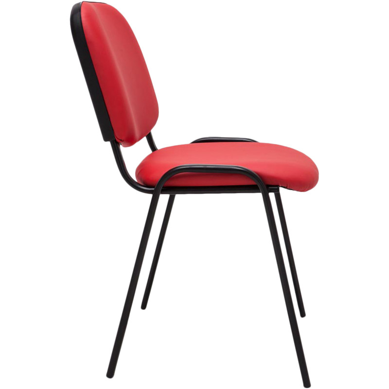 Chaise moderne en Polyuréthane Rouge Métal Noir Aliora - 4