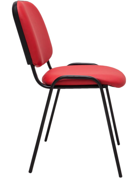 Chaise moderne en Polyuréthane Rouge Métal Noir Aliora - 4