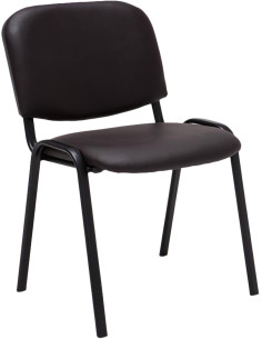 Chaise moderne en Polyuréthane Marron Métal Noir Aliora - 1