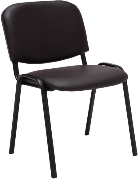 Chaise moderne en Polyuréthane Marron Métal Noir Aliora - 1