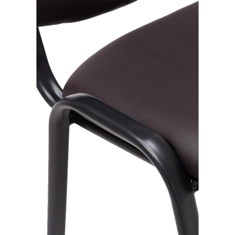 Chaise moderne en Polyuréthane Marron Métal Noir Aliora - 2