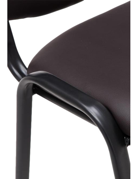 Chaise moderne en Polyuréthane Marron Métal Noir Aliora - 2