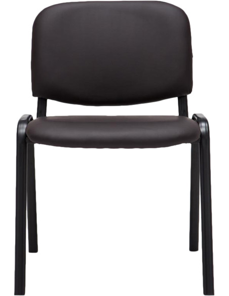 Chaise moderne en Polyuréthane Marron Métal Noir Aliora - 3