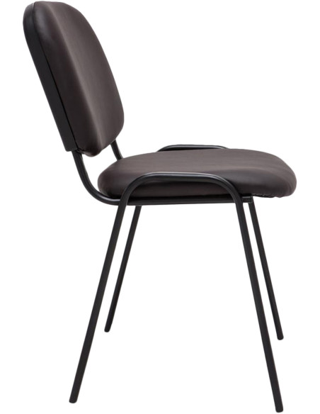 Chaise moderne en Polyuréthane Marron Métal Noir Aliora - 4