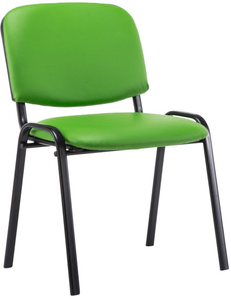 Chaise moderne en Polyuréthane Vert Métal Noir Aliora - 1