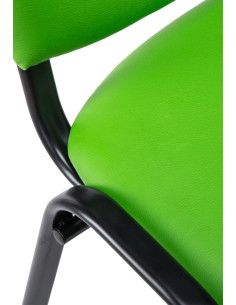 Chaise moderne en Polyuréthane Vert Métal Noir Aliora - 1 2
