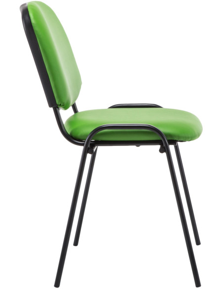 Chaise moderne en Polyuréthane Vert Métal Noir Aliora - 4