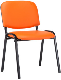 Chaise moderne en Polyuréthane Orange Métal Noir Aliora - 1