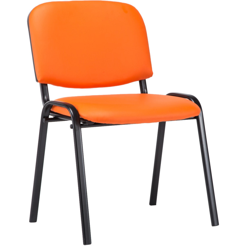 Chaise moderne en Polyuréthane Orange Métal Noir Aliora - 1